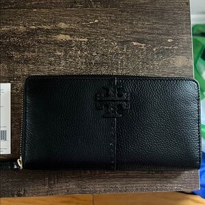 Tory Burch Black Zip-Around Wallet